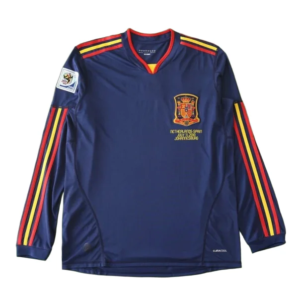2010 UEFA Spain away Long sleeved retro Fan version